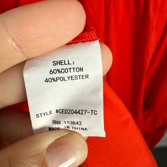 Code X Mode Tiered Poplin Maxi Dress Red Size Medium Scandi Girl - Picture 6 of 7
